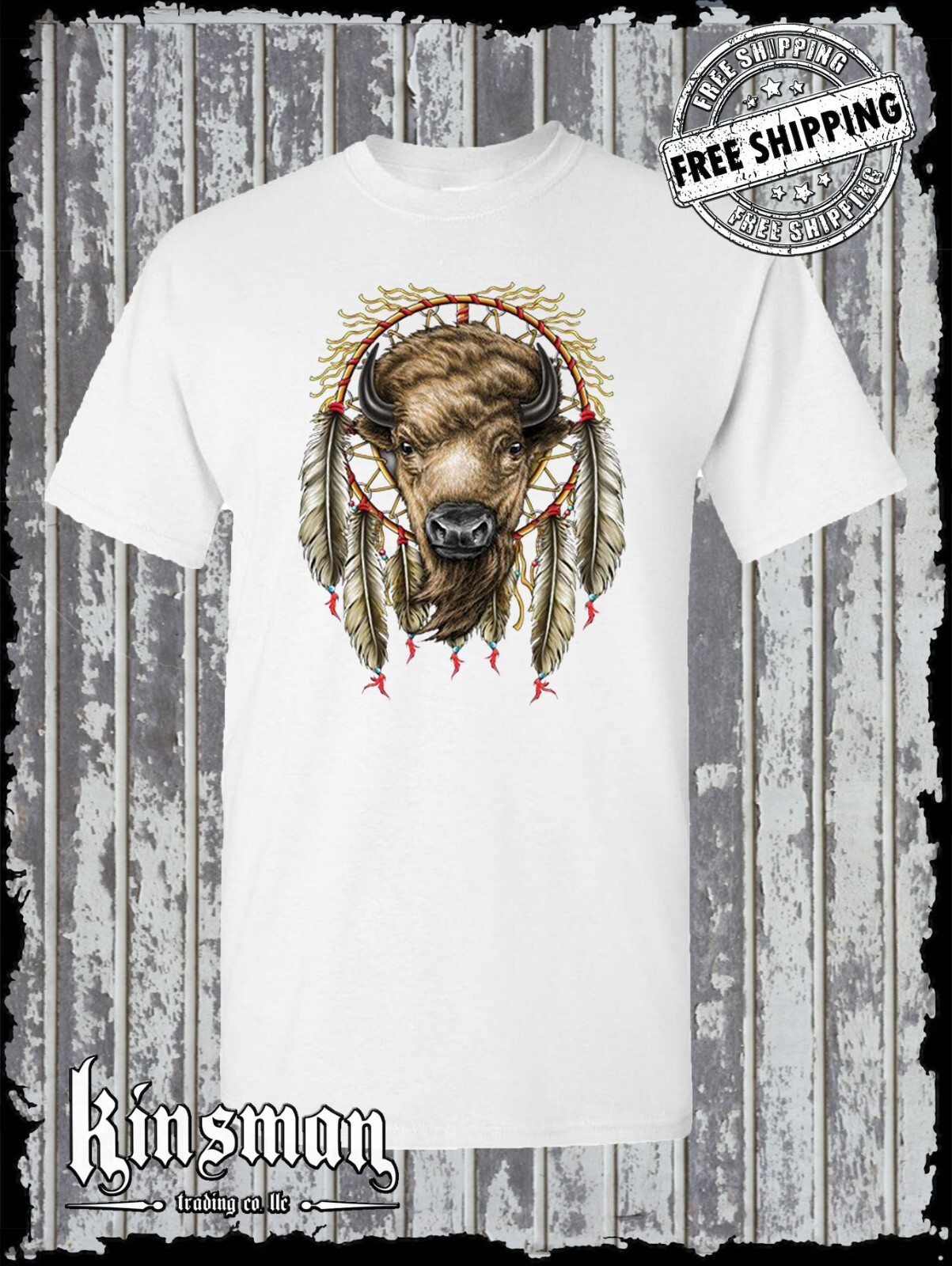 White Buffalo Dreamcatcher T-Shirt / Native American Indian Heritage Tee gallery