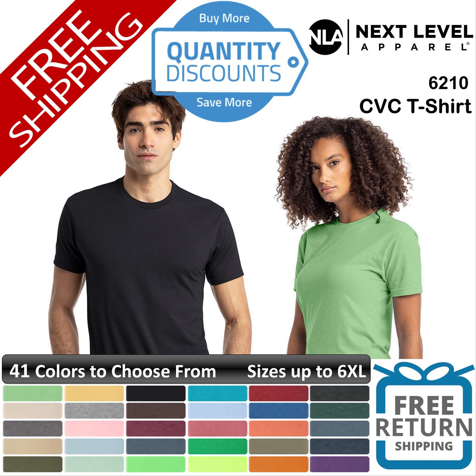 🔥 Next Level Men Cvc T-shirt Fabric Laundered Ring-spun Blend Up To 6XL 6210a gallery