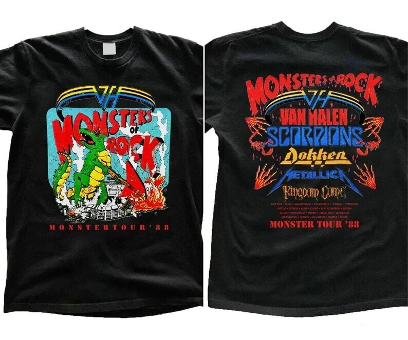1988 Monsters Of Rock Tour Concert T-Shirt, Monsters Tour '88 Shirt, 90s Rock To gallery