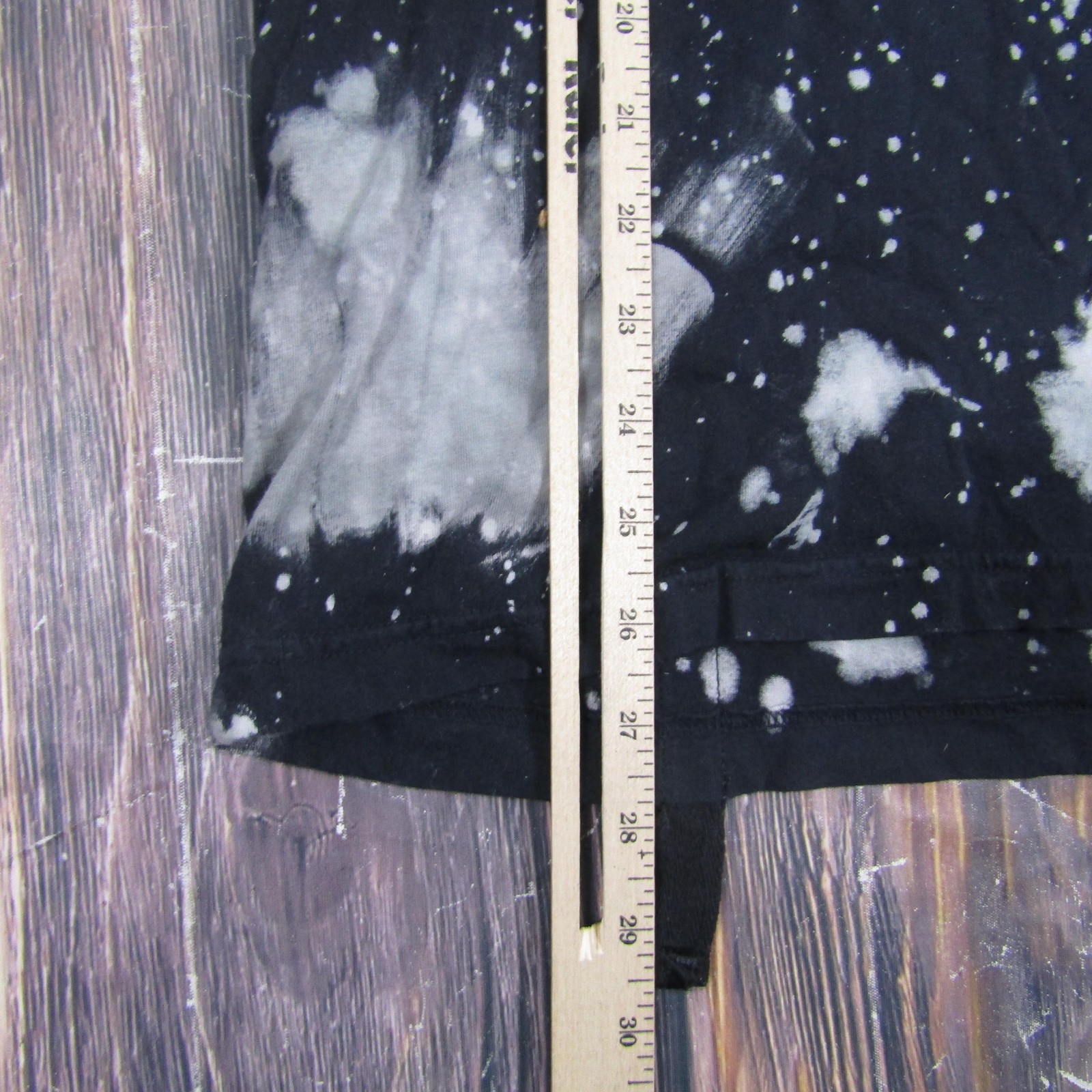 Galaxy Strap Graphic Shirt Mens M Black Bleach Splatter Short Sleeve Tee Punk gallery