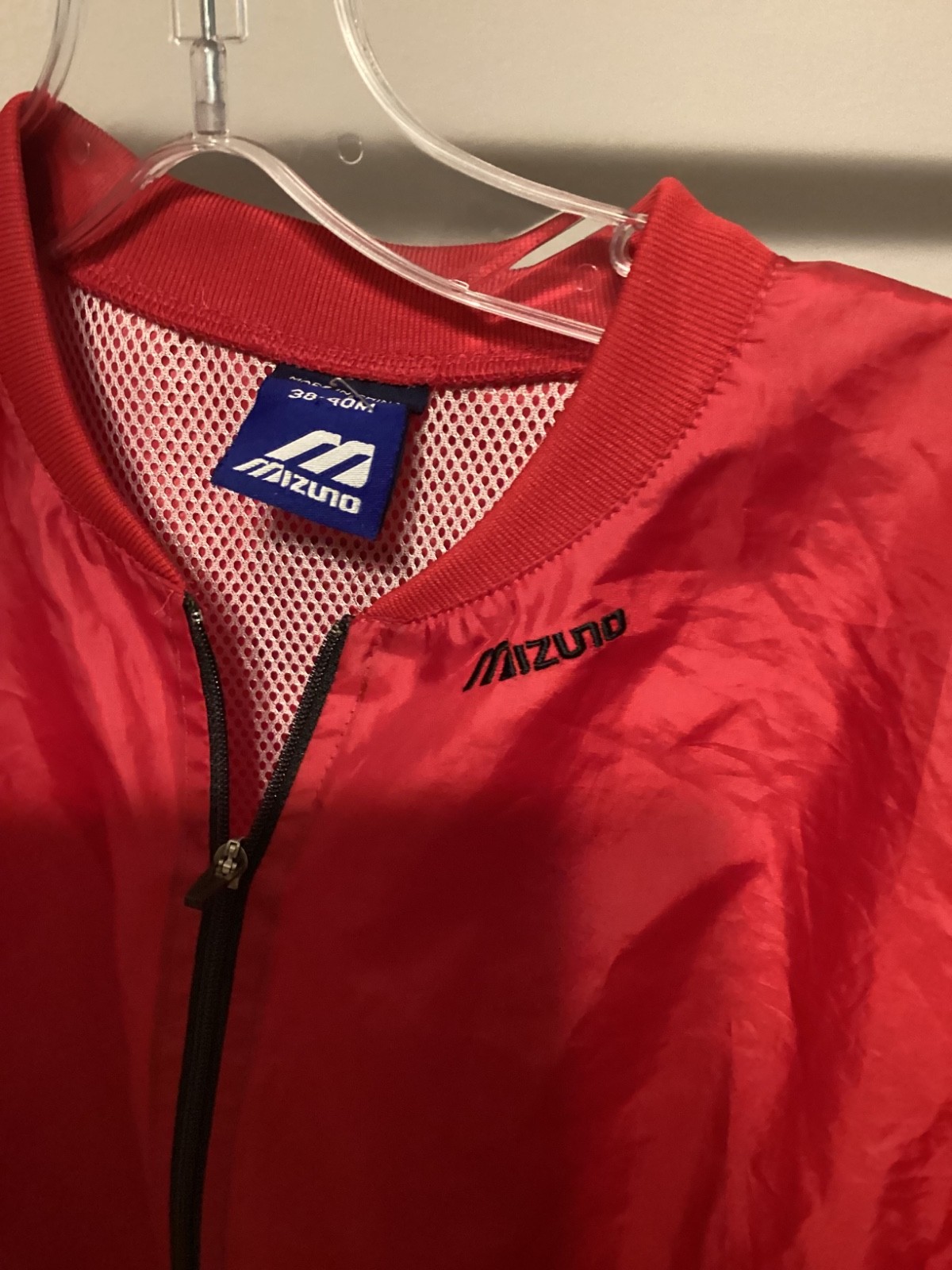 90s Med Mizuno baseball softball 1/4 zip POLY pullover BP warmup shirt jacket gallery