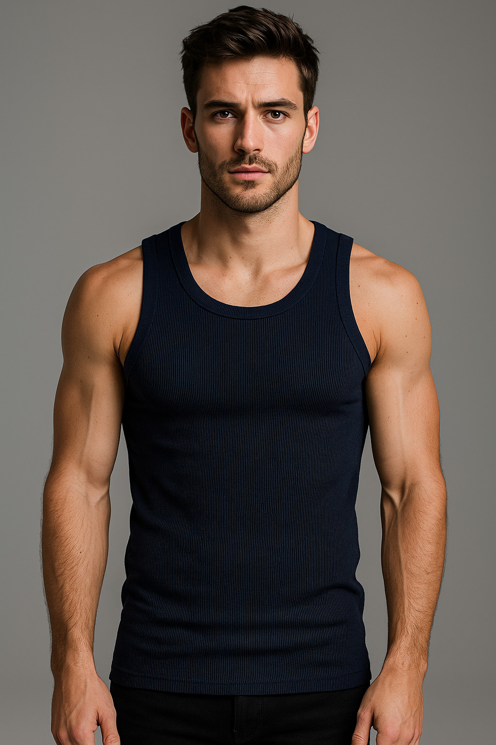 Plain Men's Round Tank Top [JOHN SON] Muscle Shirt Super Heavy Weight [ M-3XL ] gallery