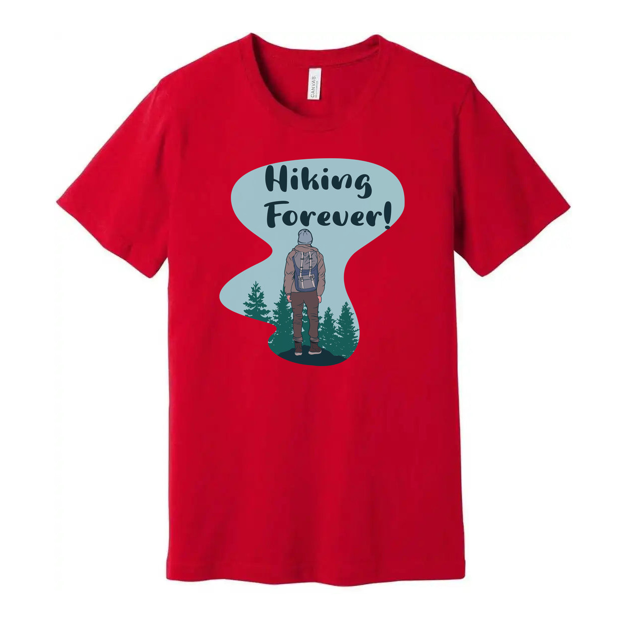 Unisex Hiking Forever Graphic T Shirt With Backpacker And Forest Scene Artwork F gallery