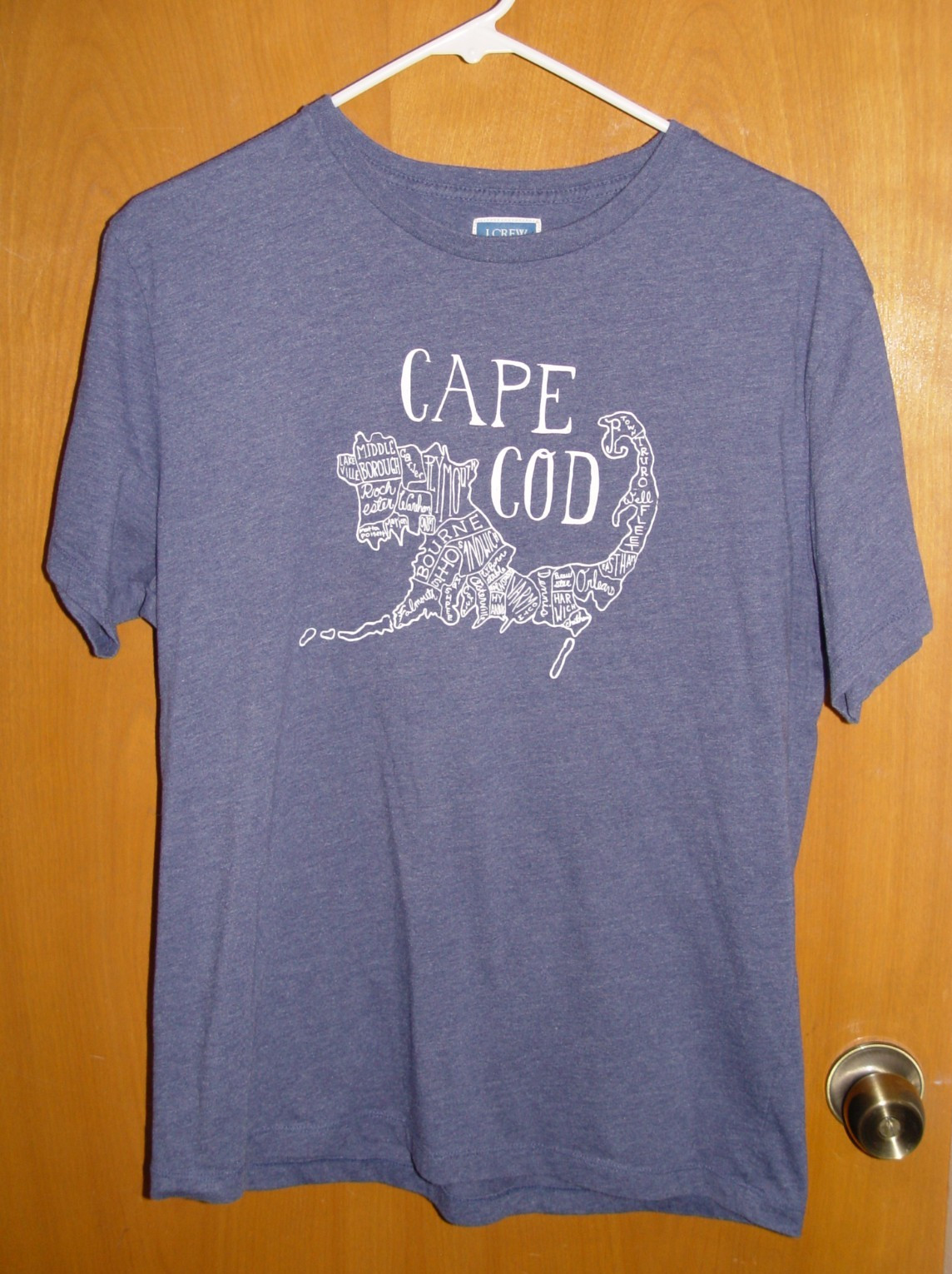 VINTAGE? J Crew Cape Cod Map Graphic T-shirt Blue Size M Made in Cambodia gallery