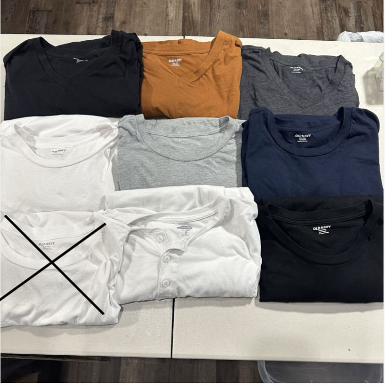 Old Navy 8 Pack Tee Tshirt Sz 3XL Soft Washed White Black Blue Gray Brown Lounge