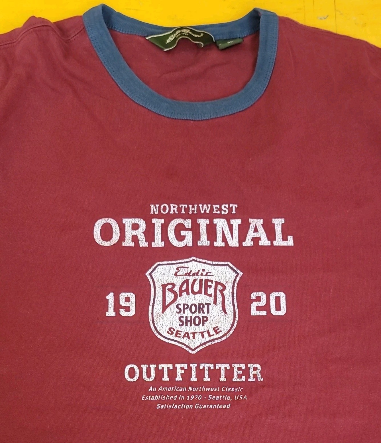 Eddie Bauer Mens XL Red Graphic Northwest Original Outfitter SS Cotton T-Shirt gallery