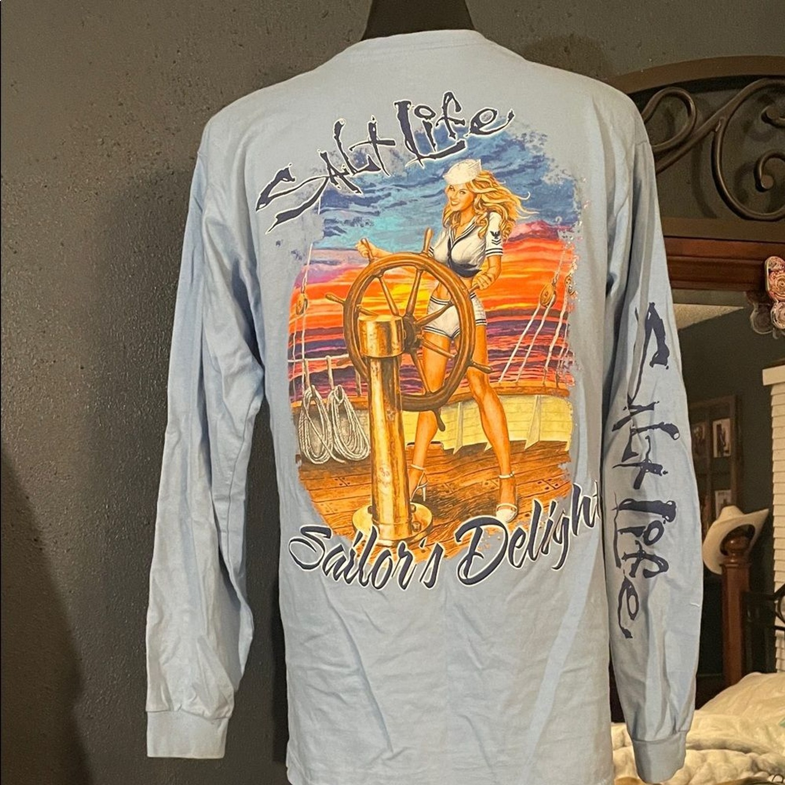 Salt Life Sky Blue Men's Long Sleeve Tee gallery