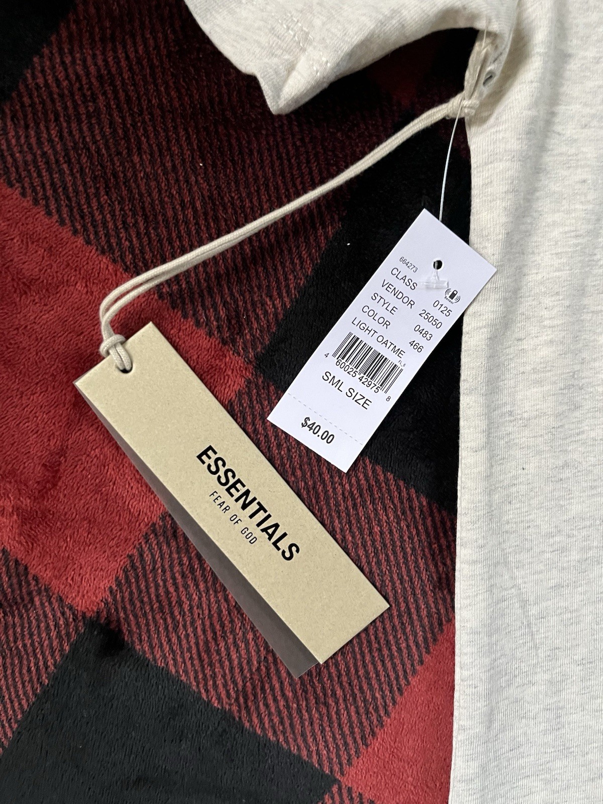 Essentials Fear of God ESSENTIALS Light Oatmeal Logo Graphic Tee Men’s S gallery
