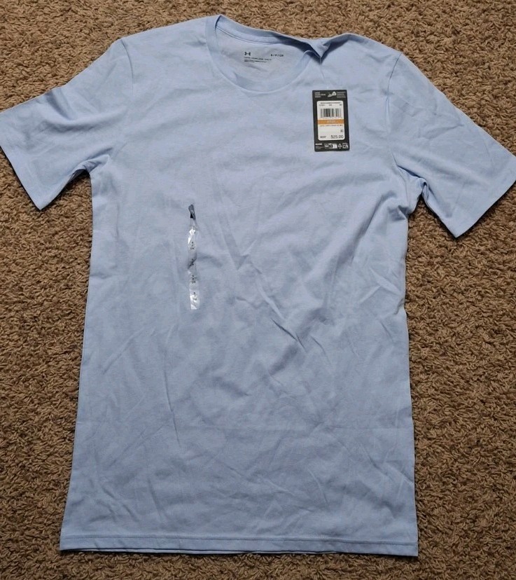 Under Armour LIGHT BLUE Mens Size Small UA Loose Short Sleeve T-Shirt NWT gallery