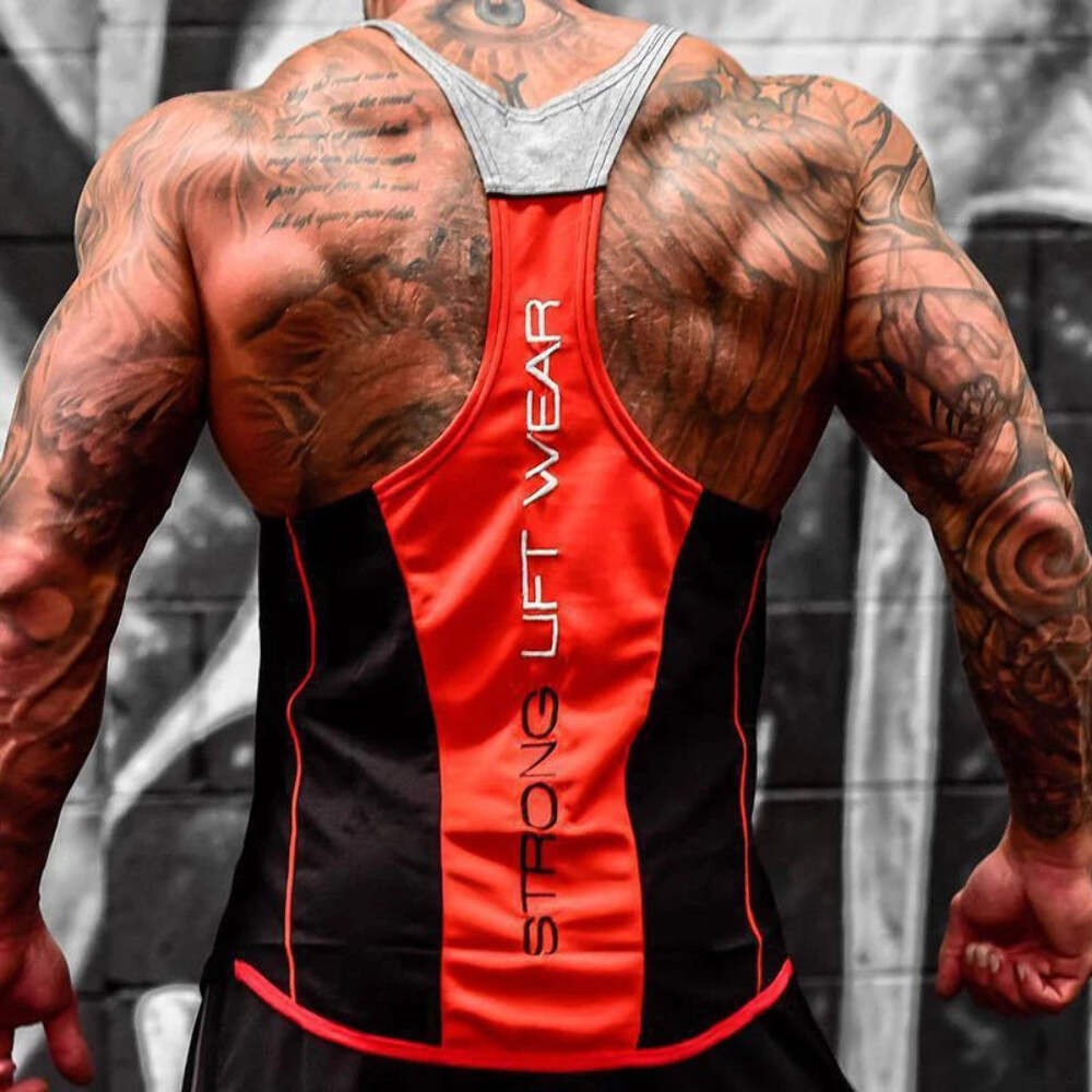 Men’s Gym Tank Top Muscle Shirt Sleeveless T Shirt Workout Fitness Training Tee