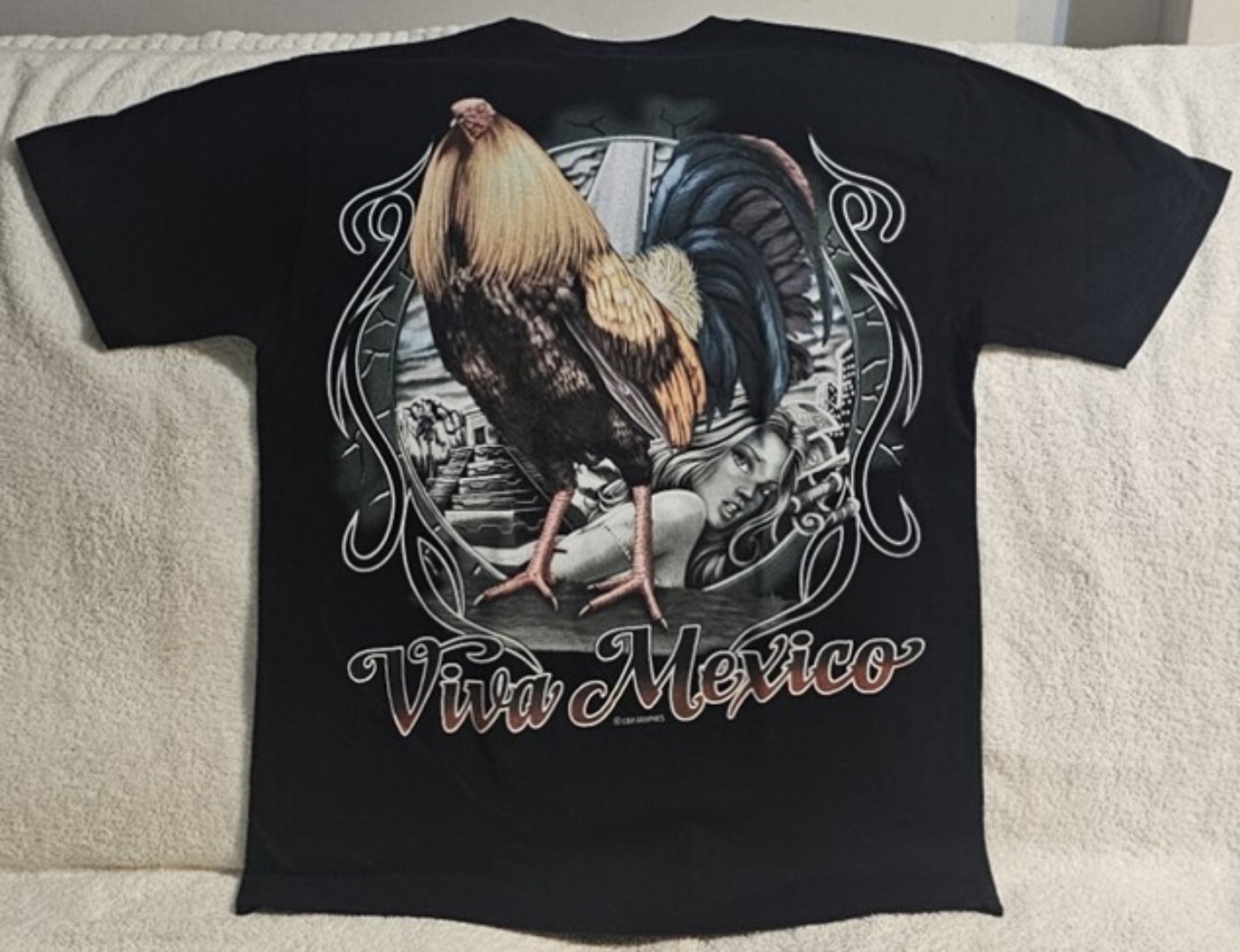 ROOSTER VIVA MEXICO COCK FIGHT MONEY LADY FARM ANIMAL CHICKEN BIRD T-SHIRT SHIRT gallery