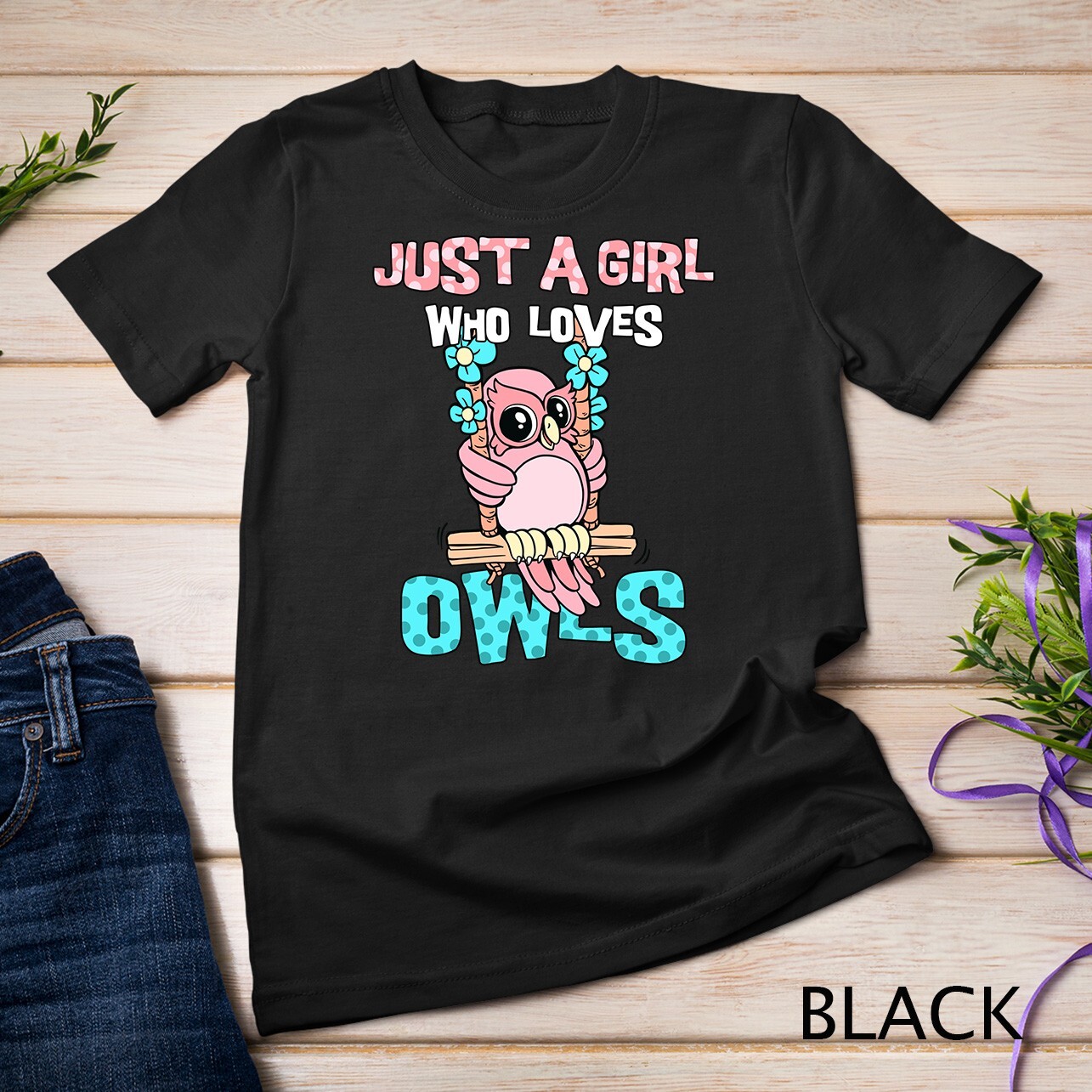 Just A Girl Who Loves Owls Cute Bird Lover Owner Gift Unisex T-shirt