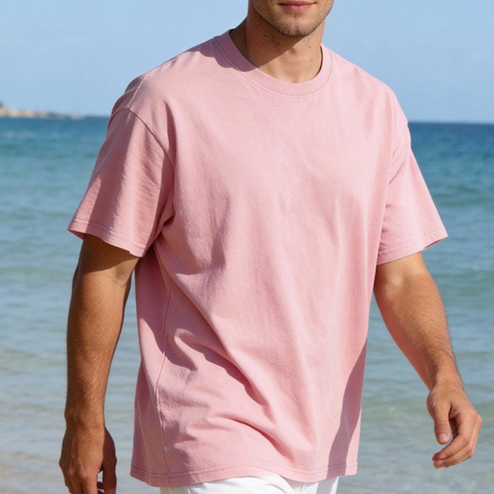 Spring Autumn Wear Men Cotton T-shirt Soft Hand Feel Moderate Elasticity gallery