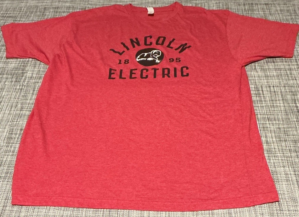 Lincoln Electric Welders T-shirt Mens Red Short Sleeve Polyester Blend Size 2XL gallery