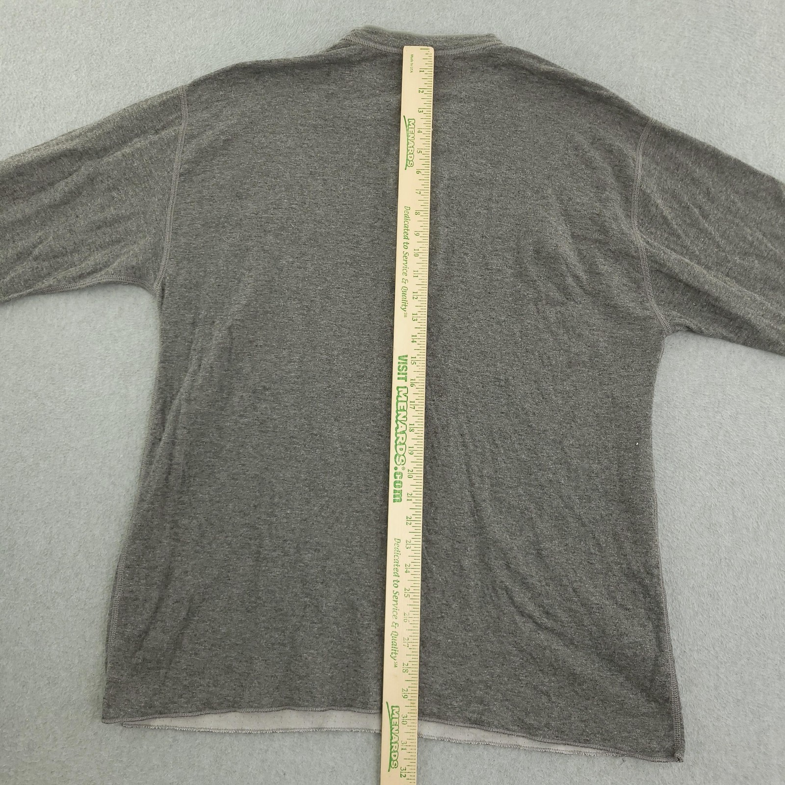 L.L. Bean Shirt Mens XL Gray Long Sleeve Cotton Thermal Henley Tagless Tee gallery