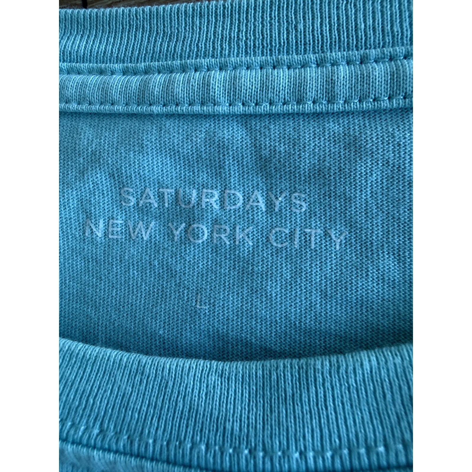 Saturdays New York City Light Blue Long Sleeve T-Shirt Size L gallery
