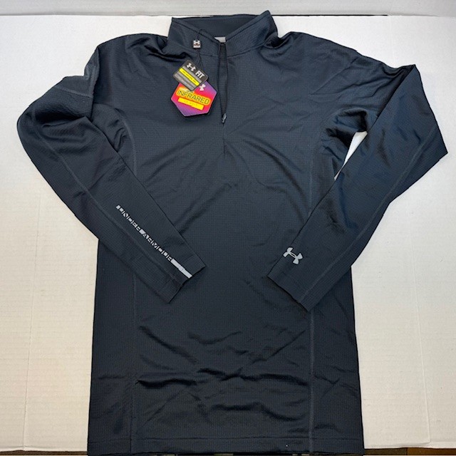 Under Armour Men’s 1/4 Zip, CGI Grid, Mock Golf, Base Layer, (Size: S) Anthracit