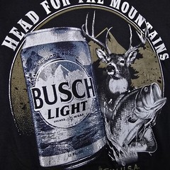 BUSCH LIGHT BEER Shirt MENS Medium M BLACK FISHING Hunting 90s LONG SLEEVE NWT