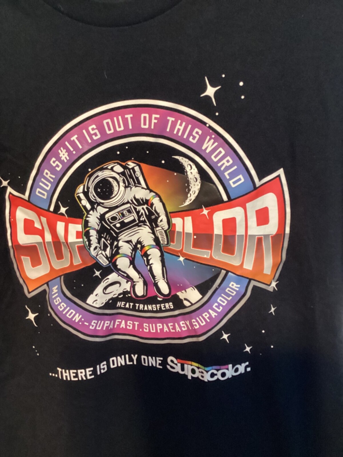 Med Supacolor Heat Transfers Astronaut Space printing soft t-shirt gallery