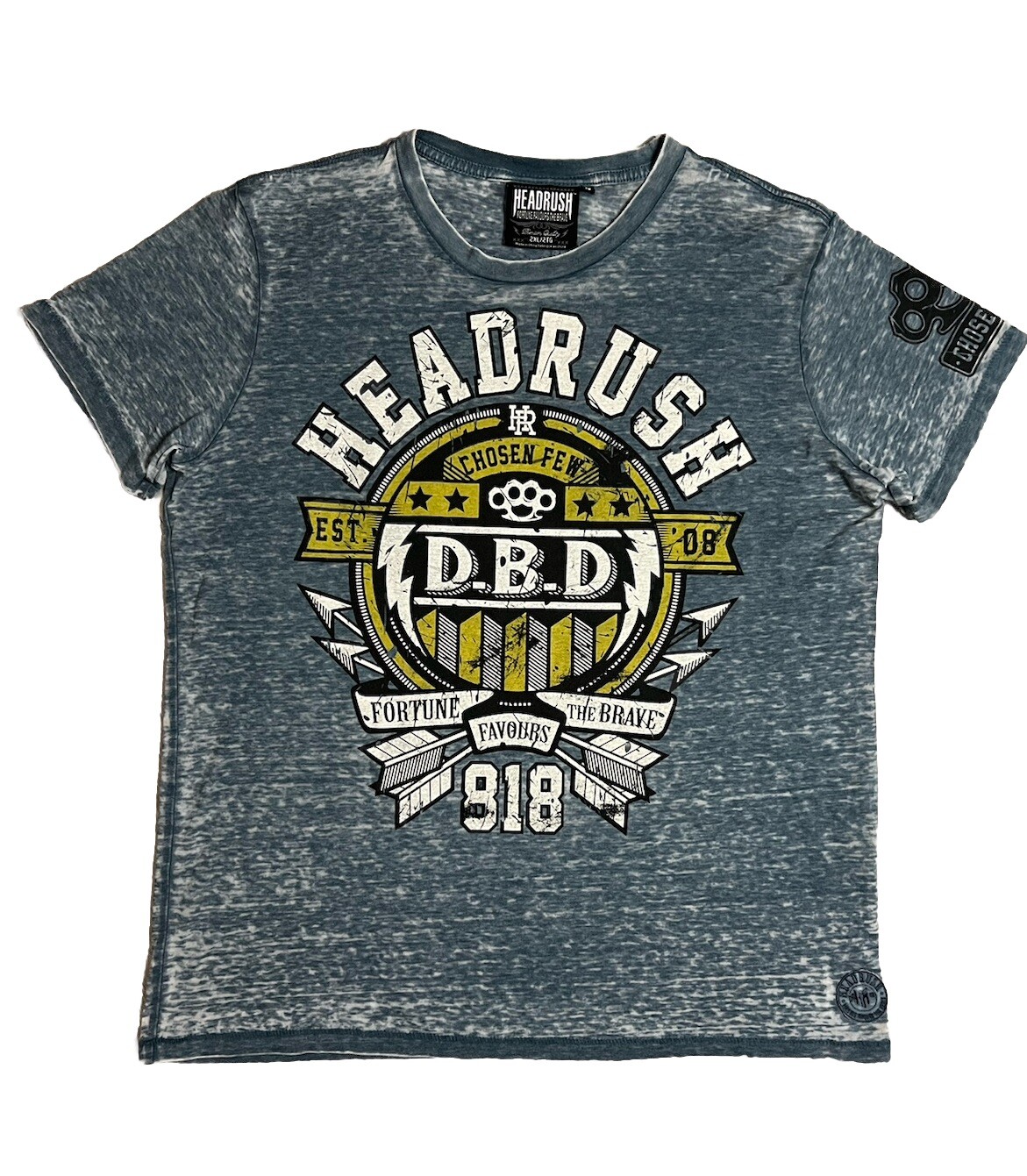 NICE!! Headrush Men’s Size 2XL Distressed Blue S/S T-Shirt MMA Y2K P-6 gallery