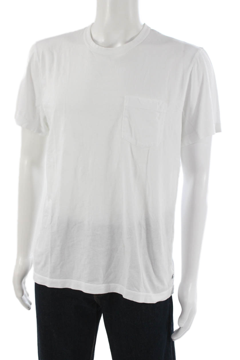 James Perse Mens Basic Short Sleeve Crew Neck 100% Cotton White T-Shirt Size 3 gallery