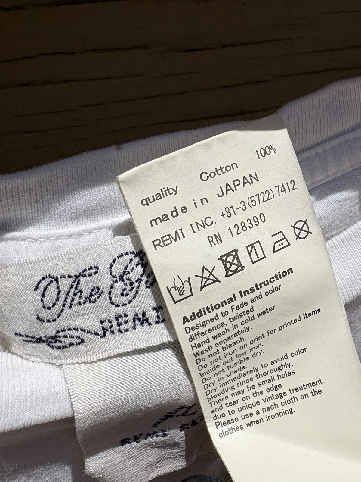 Reno Relief Tyler Skull T-Shirt Off White/Indigo Embroidery Size S Made in Japan gallery
