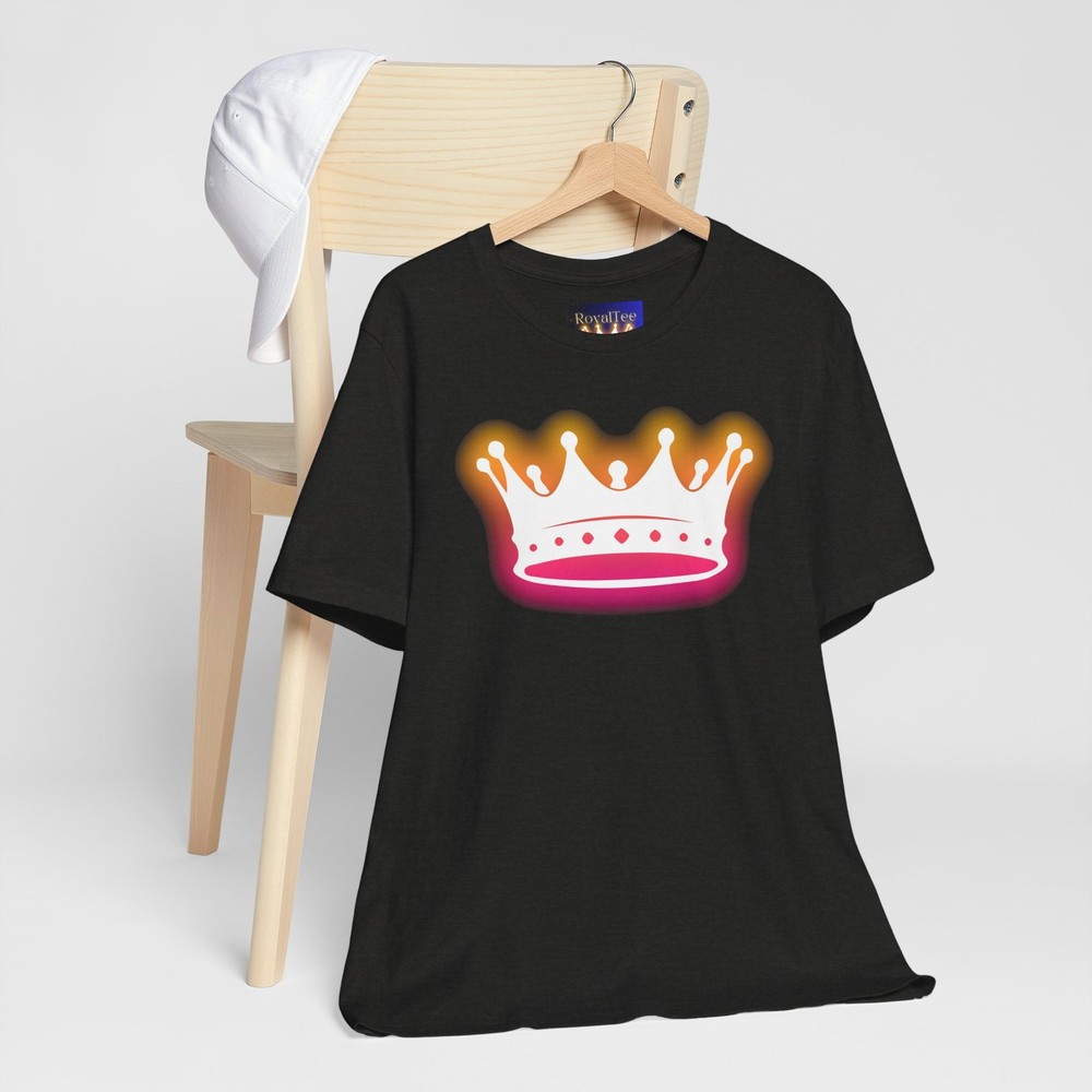 RoyalTee Glowing Crown Graphic Unisex T-Shirt, King & Queen Crown Tee, Crown Tee