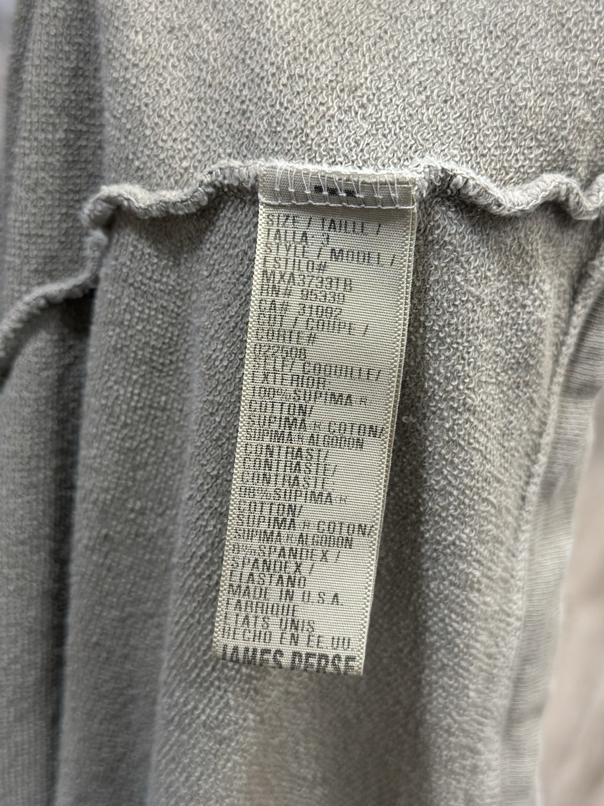 James Perse Men’s Long Sleeve Graphic Henley Washed Taupe Size 3 * gallery