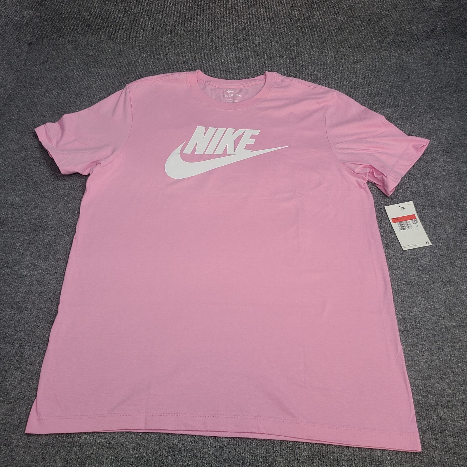 Nike Shirt Mens Large Pink White Futura Logo Sportswear Lightweight Cotton Tee gallery