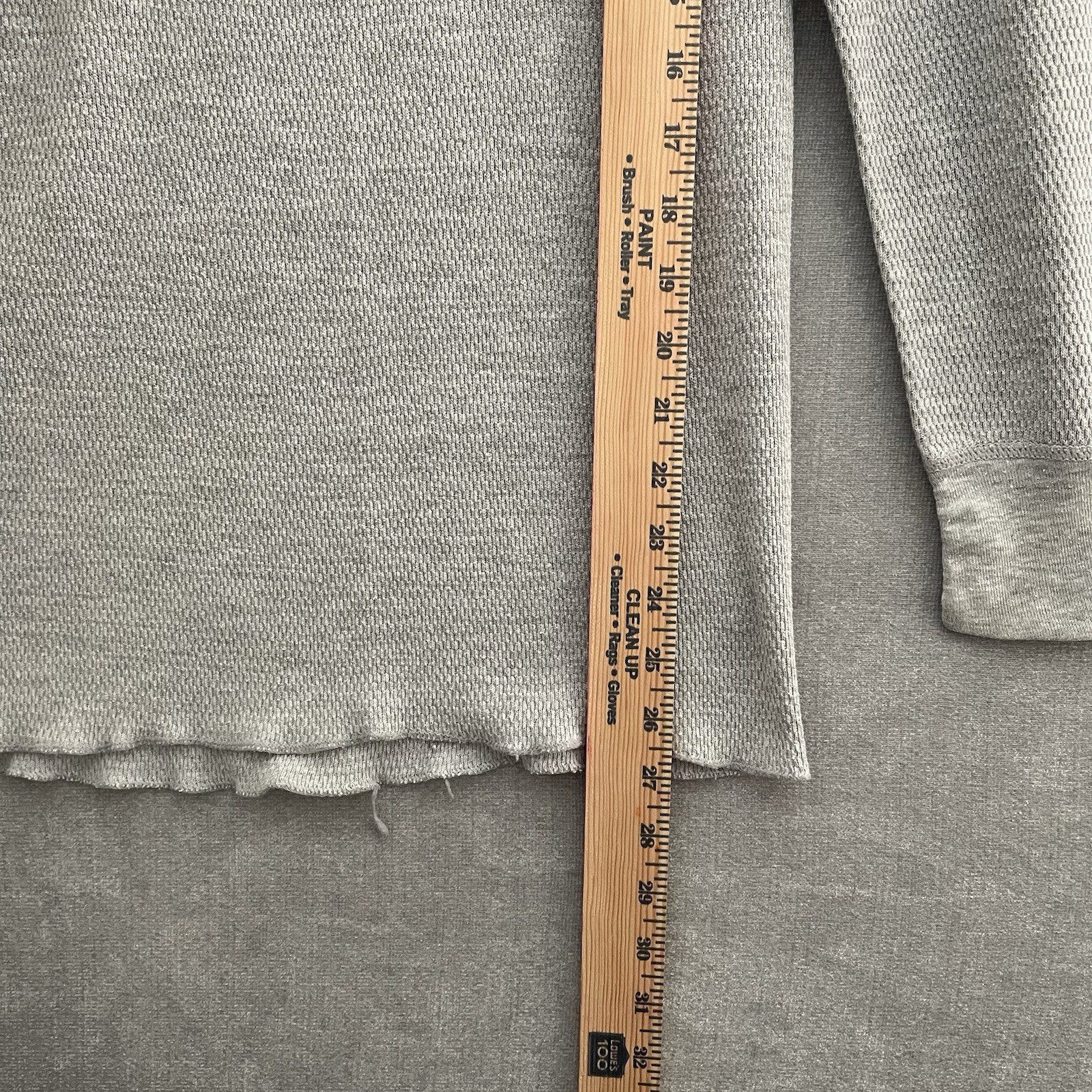 Vintage Hanes Thermal Waffle Knit Gray Crewneck Shirt Men's XL Made In USA 70's gallery