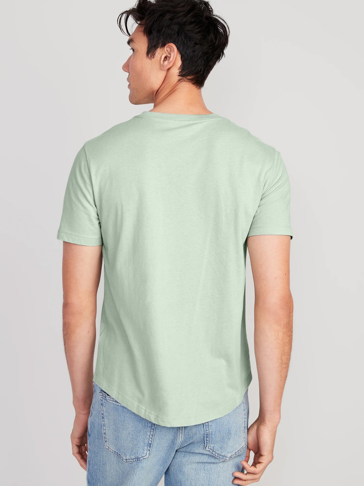 ~Old Navy Soft-Washed Tee Curved Hem T-shirt M MT Medium-Tall Pale Glass Green gallery