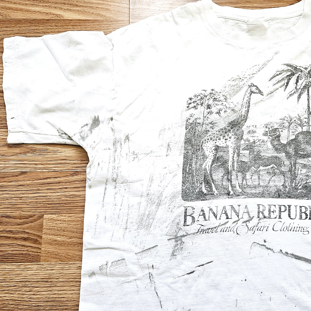 Vintage 90s Banana Republic Giraffe Pocket T Shirt Size XL Single Stitch gallery