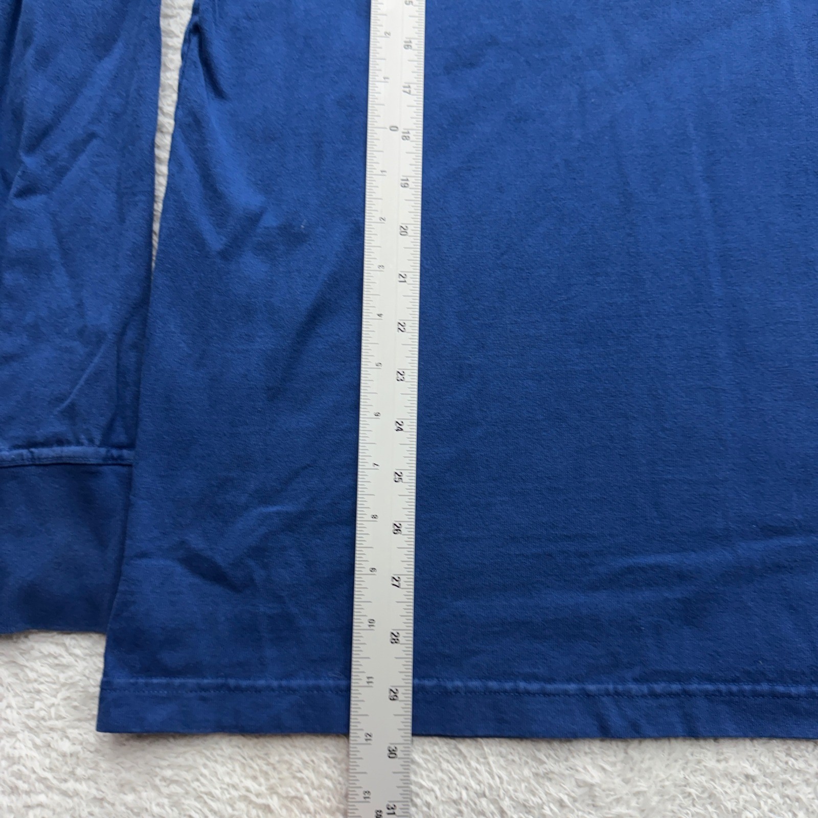American Giant Mens Blue Long Sleeve Hooded T-Shirt Pullover Size M Made in USA gallery
