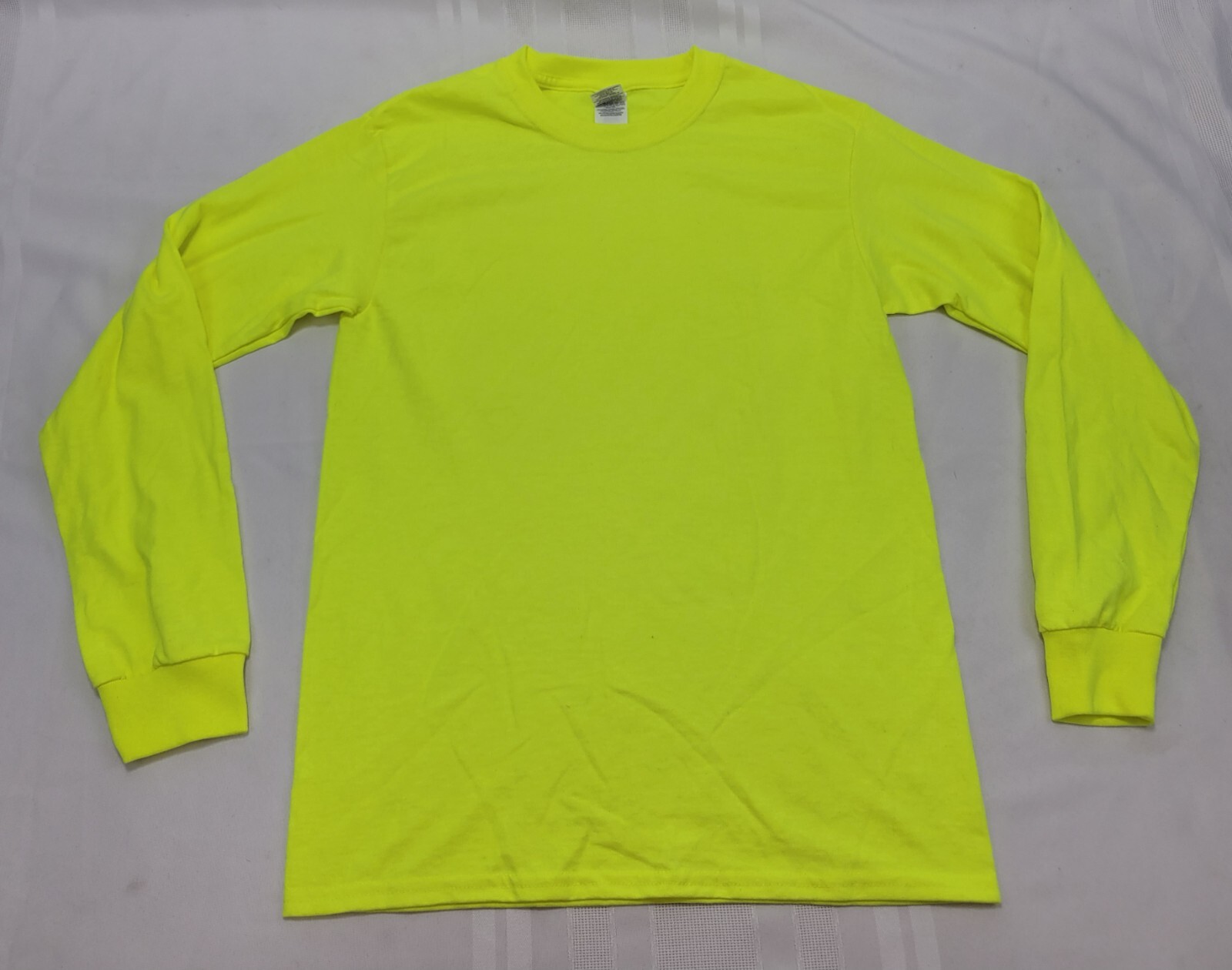 Mens's Safety Yellow Cotton Blend High Vis Long Short Sleeve T Shirt X2 Small gallery