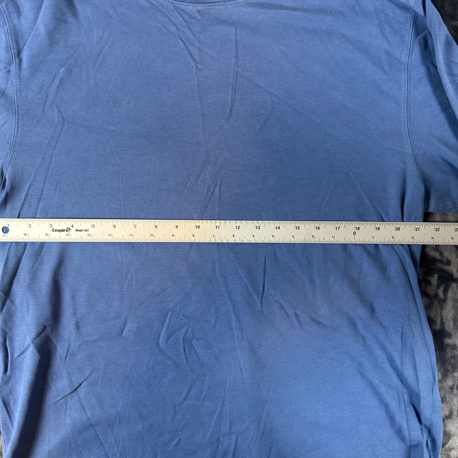 L.L. Bean Mock Neck Shirt Mens XL Blue Long Sleeve Cotton Layering Basic gallery