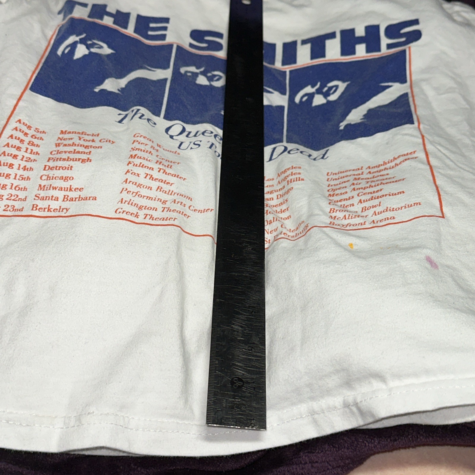 The Smiths Us Tour 86 Queen Is Dead Punk Rock Band T Shirt Cropped Thrashed gallery