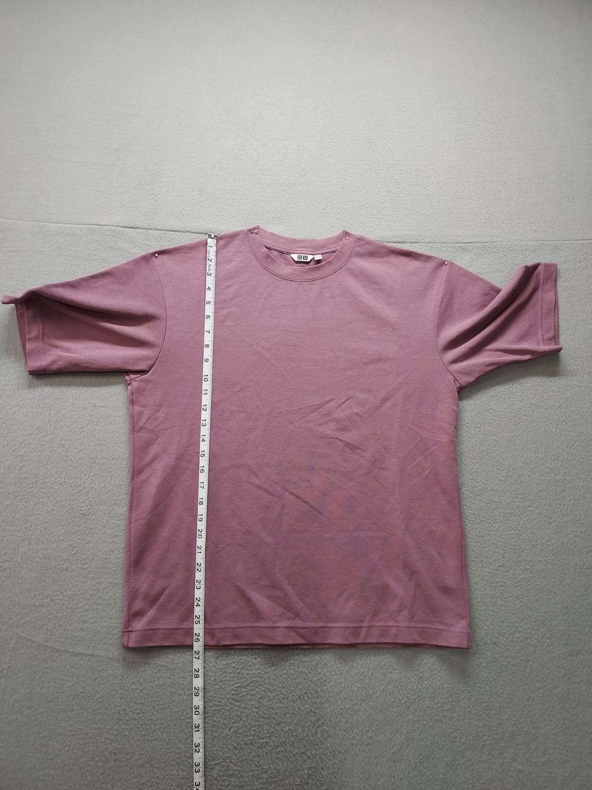 Uniqlo Men T Shirt M Dusty Pink Oversized Short Sleeve Crew Neck Knit Regular gallery