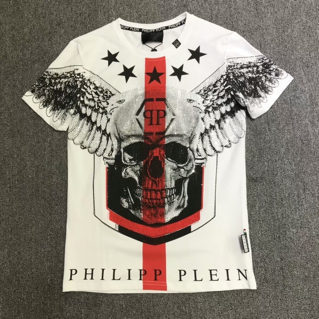 PHILIPP PLEIN INDIAN T-SHIRT PHILIP SKULL RHINESTONE SKULL POLO T-SHIRT gallery