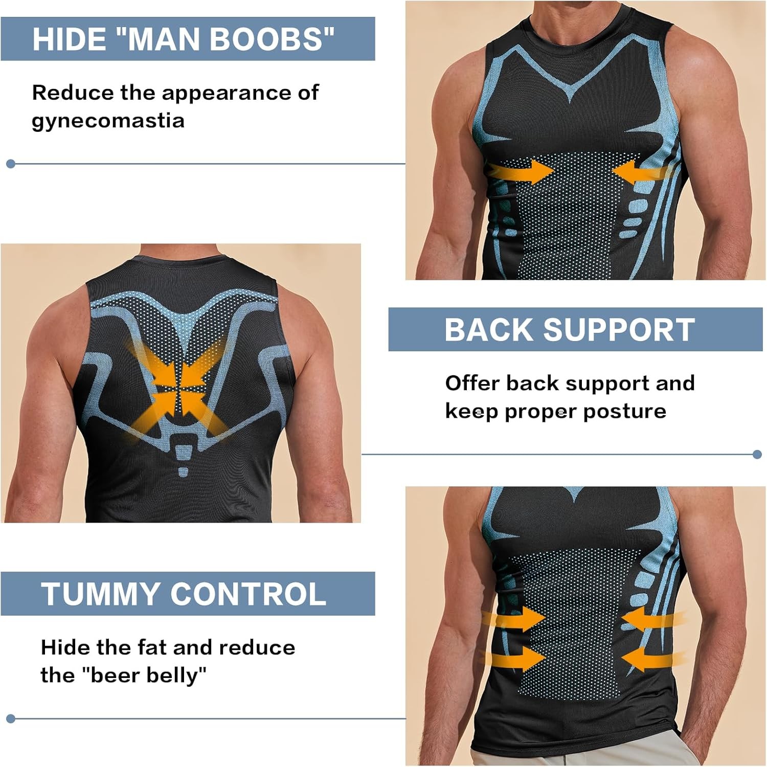 Singlets for Men Shaper Tank Top Compression Sleeveless Sports Muscle Tee Shirt gallery