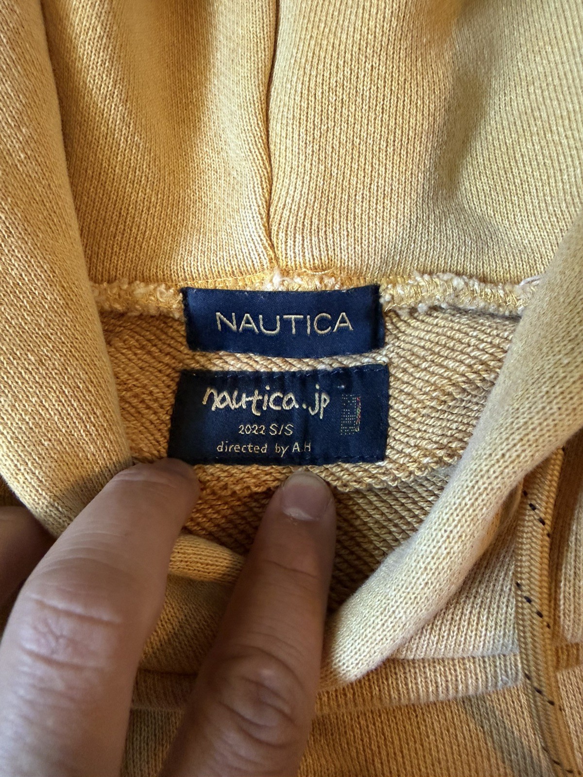 NAUTICA 22SS Arch Logo Hoodie, Size L, Cotton, BEG 221-1220 Vintage gallery