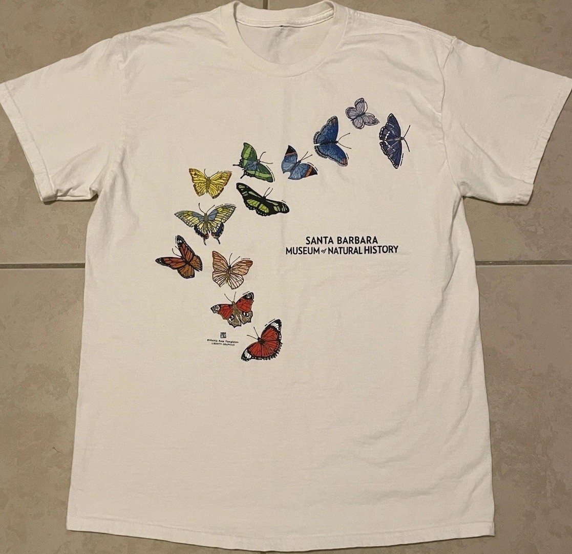 Vtg Butterfly Art AOP Shirt M Nature Wildlife Animal Grunge Vaporwave 90s Y2K gallery