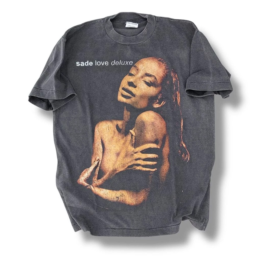 Vintage SADE T shirt XL LOVE DELUXE Summer Tour 1993 Black Faded Modern REPRINT gallery