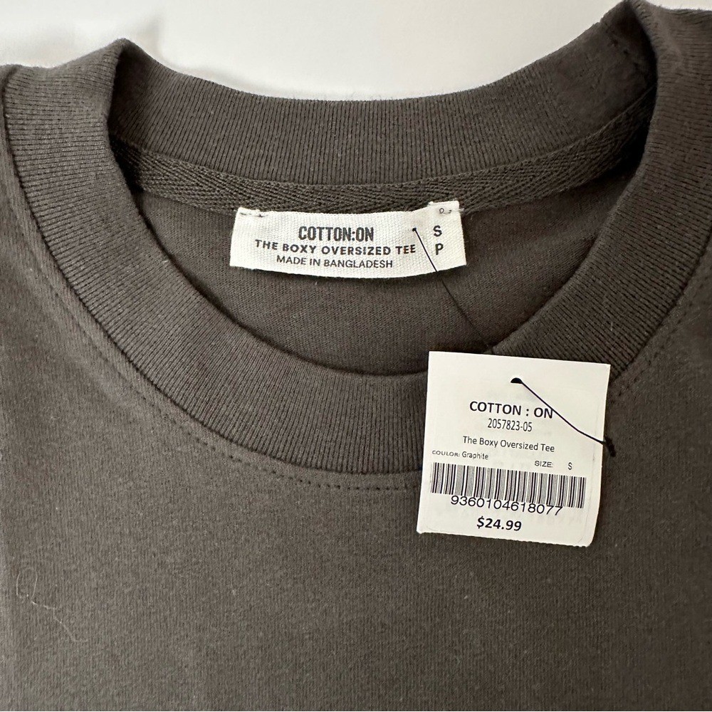 Cotton On Men's The Boxy Oversized T-Shirt Graphite Size SP Cotton New gallery
