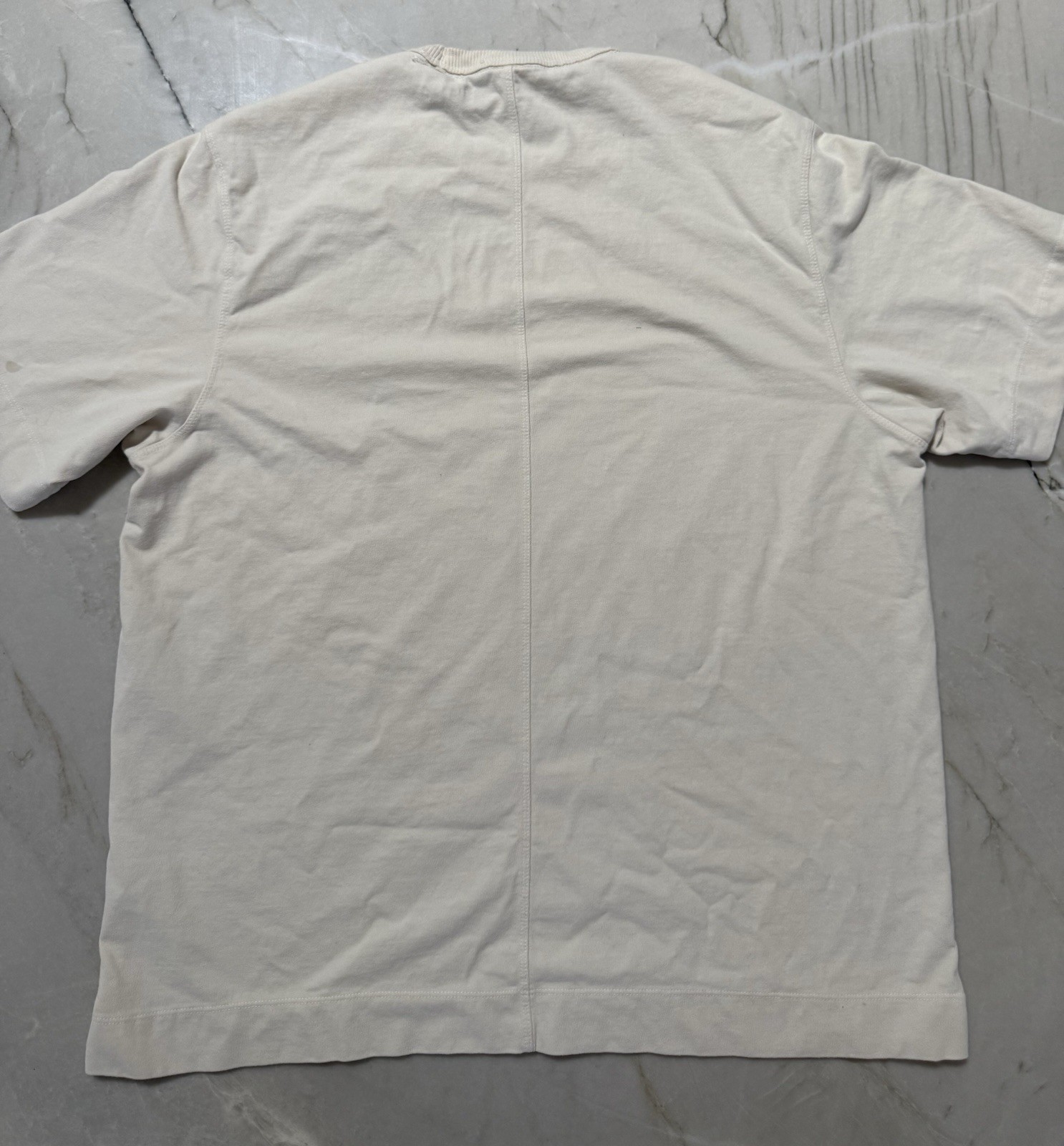 Abercrombie & Fitch Men’s Premium Essentials T Shirt Cream Sz Medium M #67 EUC gallery