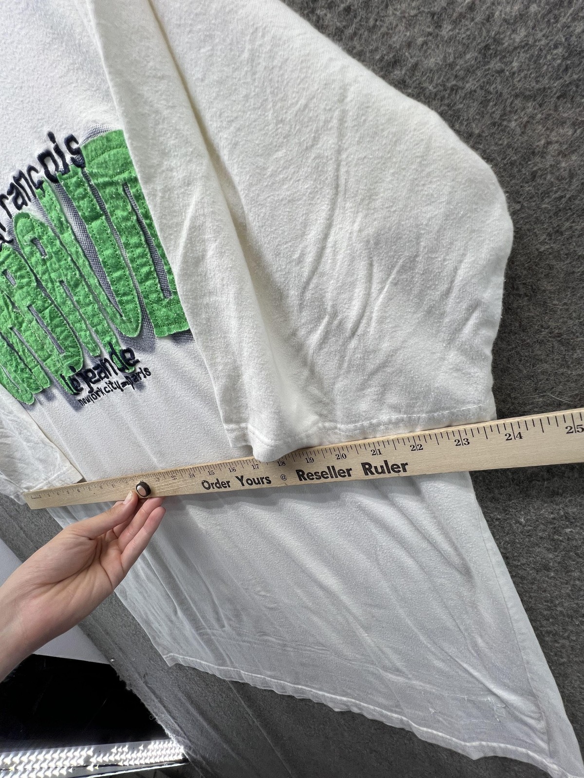 Marithe Francois Girbaud Shirt Mens XL White Big Logo Stitch Tee Streetwear gallery