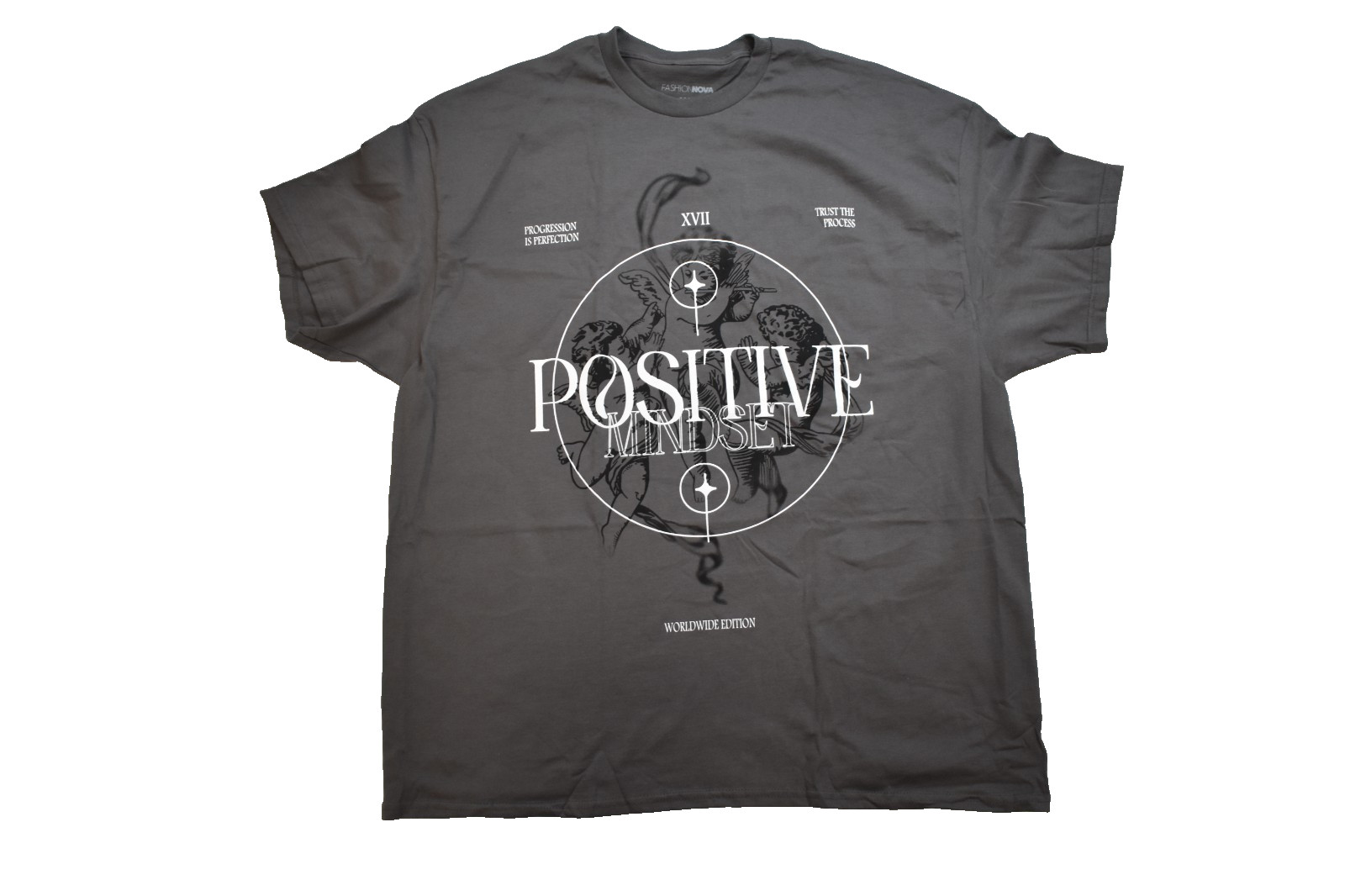 Fashion Nova Mens Positive Mindset Progression Charcoal Shirt New S-3XL gallery