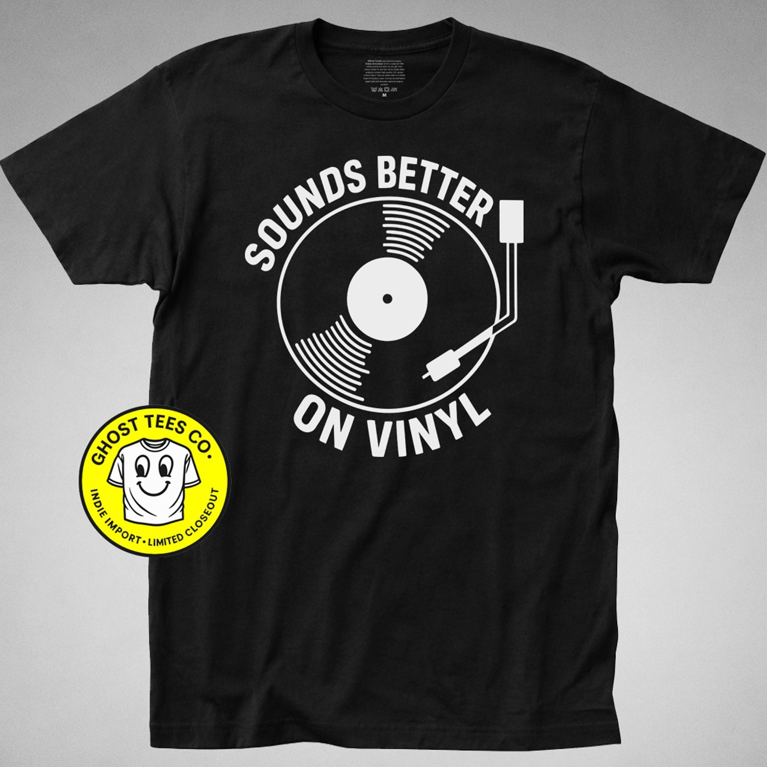 Sounds Better On Vinyl Record T-SHIRT 70s 80s Retro DJ LP Vintage Gift player gallery