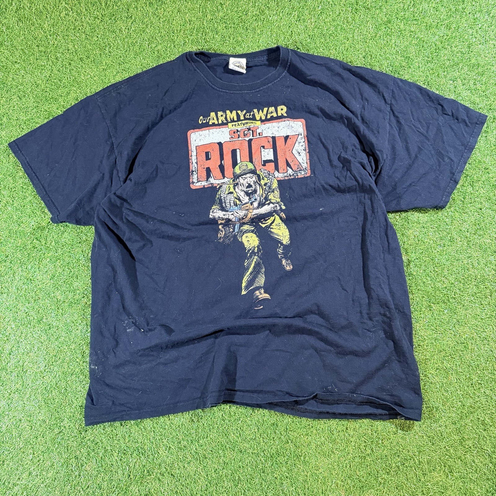 DC Comics 2015 Y2K Sgt. Rock – “Our Army At War” – Black Shirt – 2XL