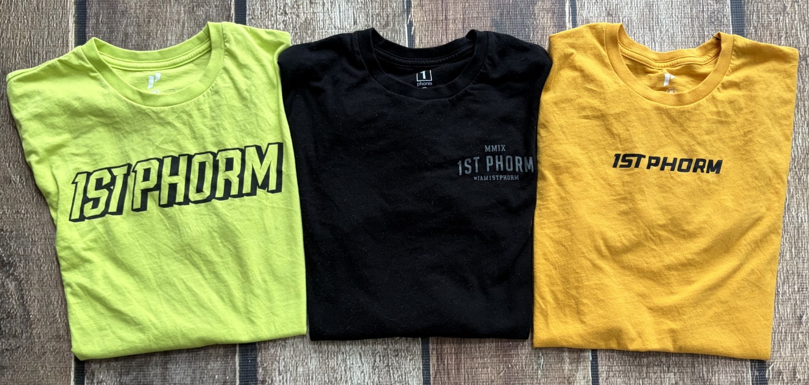 1ST PHORM 3 T-SHIRT LOT WORKOUT ACTIVE BRAND MULTI MENS SMALL MEDIUM GREAT