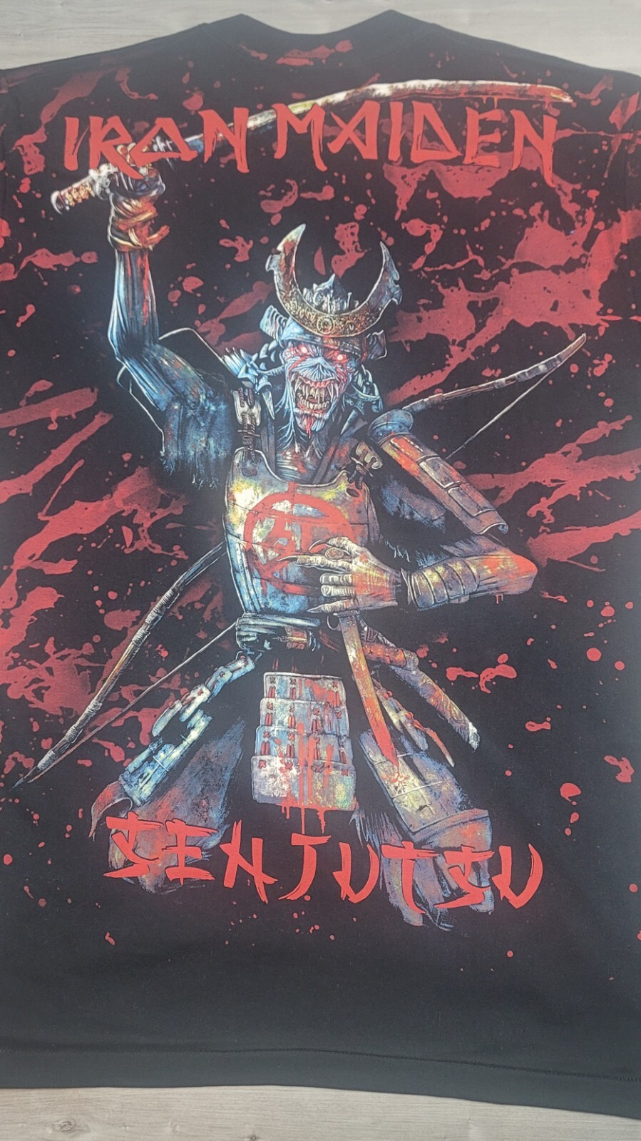 Iron Maiden tshirt All Over Print Eddie the Head Samurai Modern Boot Cut Tag gallery